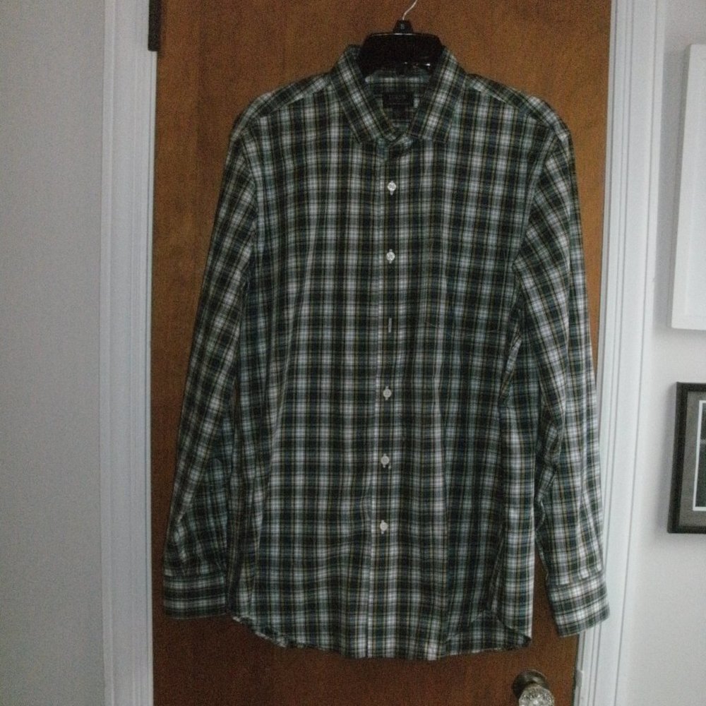 J Crew Thompson Wrinkle Free Long Sleeve Button Down Plaid Shirt size L 16-16.5